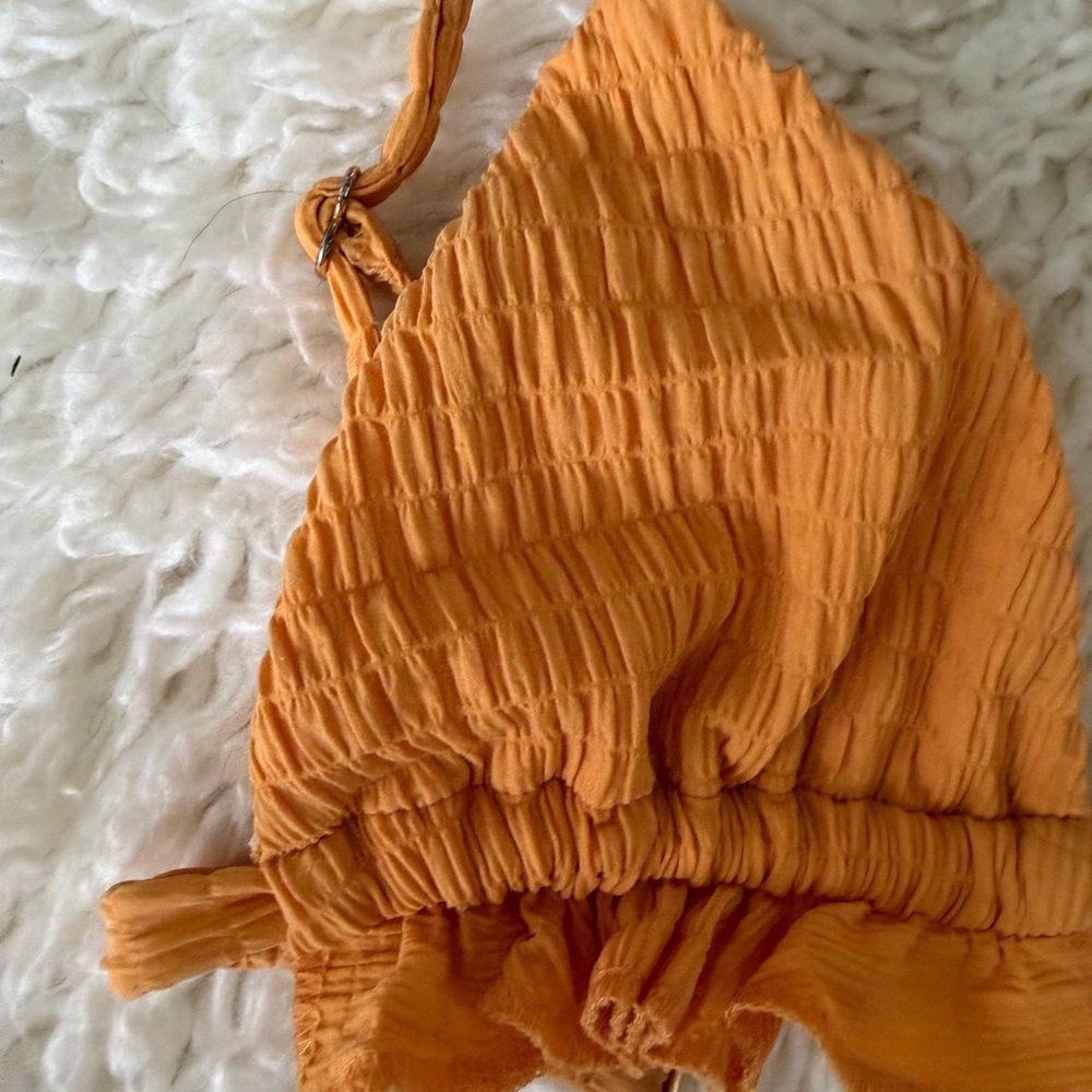 Montce Orange Ruffle Triangle Bikini Set - Picture 6 of 10
